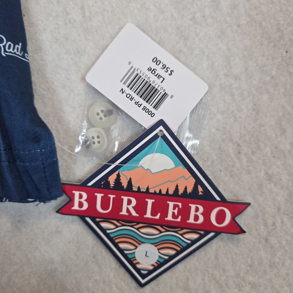 Burlebo Men's Rad Dad Performance Lightweight Golf Polo Shirt Sz. NEW NAVY - Picture 2 of 9